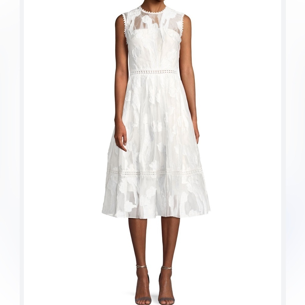 Alexis White Lace Taylina Sleeveless Fit & Flare Midi Dress